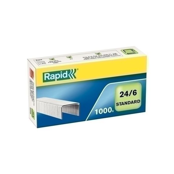Rapid Grapas Estándar 24-6 Galvanizadas - Caja de 1000 Unidades