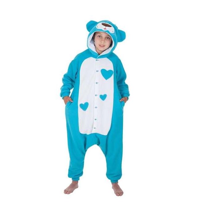 Creaciones Llopis Disfraz infantil Osito divertido Azul Talla 4-6 años Mono con capucha