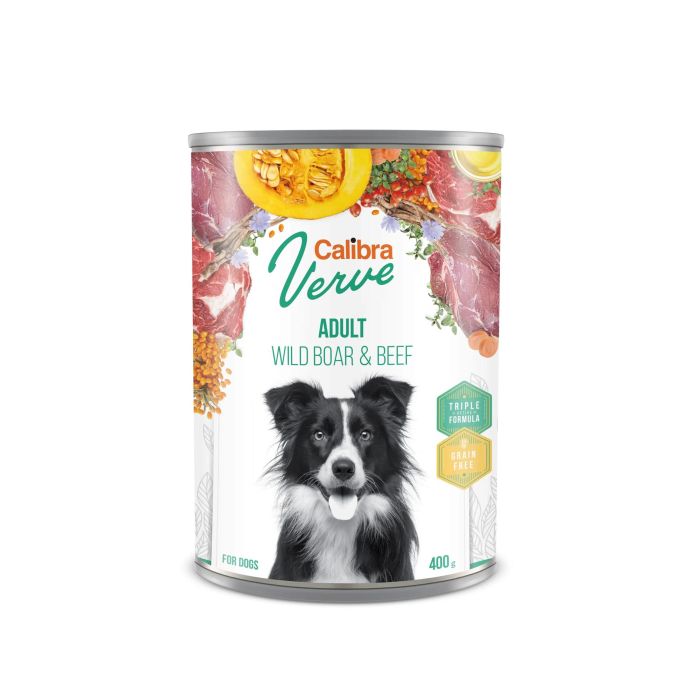 Calibra Dog Gf Verve Adult Jabalí Y Ternera Caja 6x400 gr