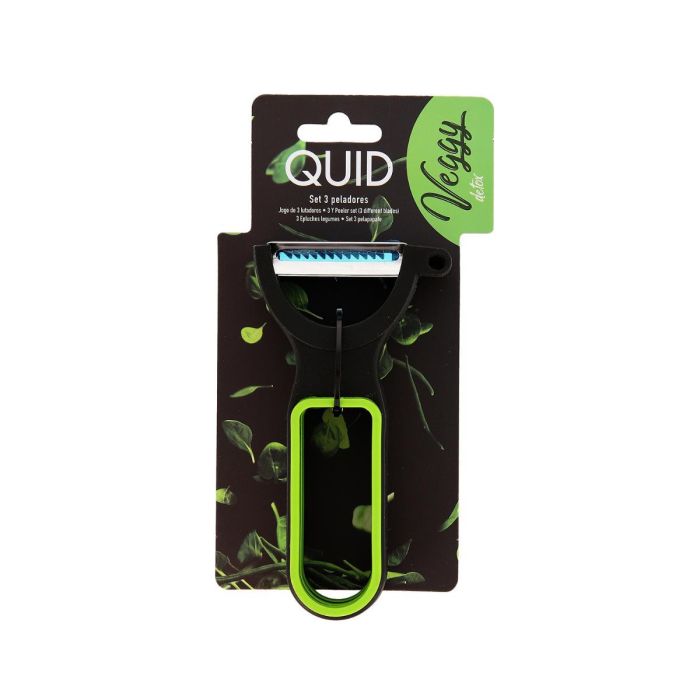 Quid Veggy Set 3 Peladores, Metal, Verde, 19x10x5 cm 5