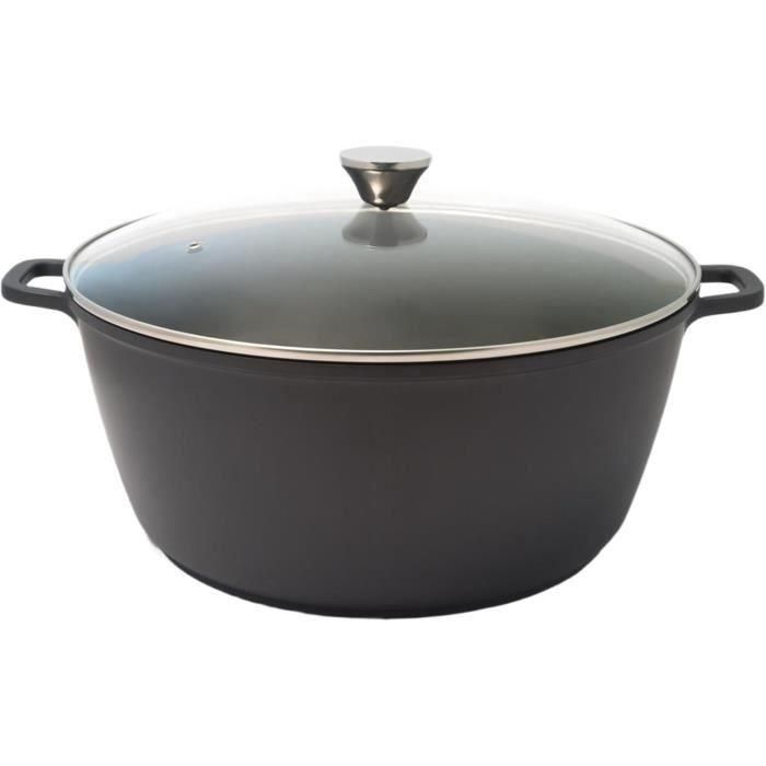 Baumalu 384942 Olla de cocción lenta alta de cerámica con tapa 36 cm para cocina BAU3216383849434