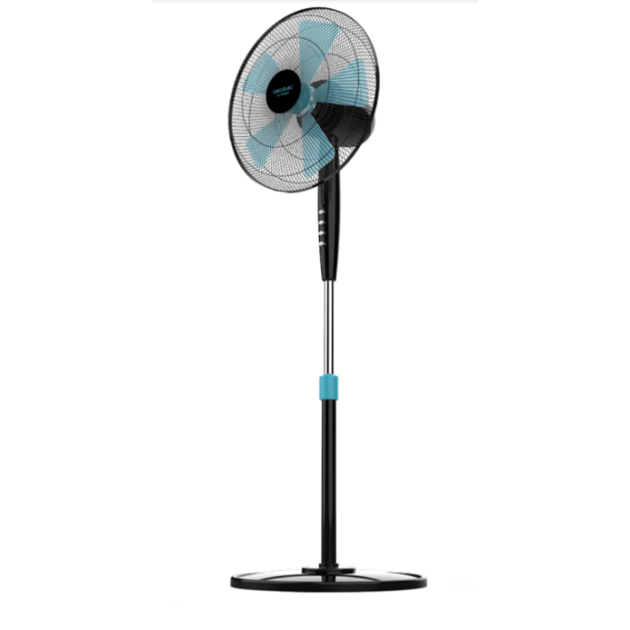Cecotec EnergySilence 510: Ventilador de Pie con Aspas, para uso en Hogar, 40W de Consumo, Colores Negro, Azul y Metálico