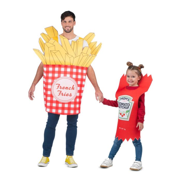Disfraz patatas fritas y ketchup dos trajes talla one size adult Disfraz patatas fritas y ketchup dos trajes talla one size adult