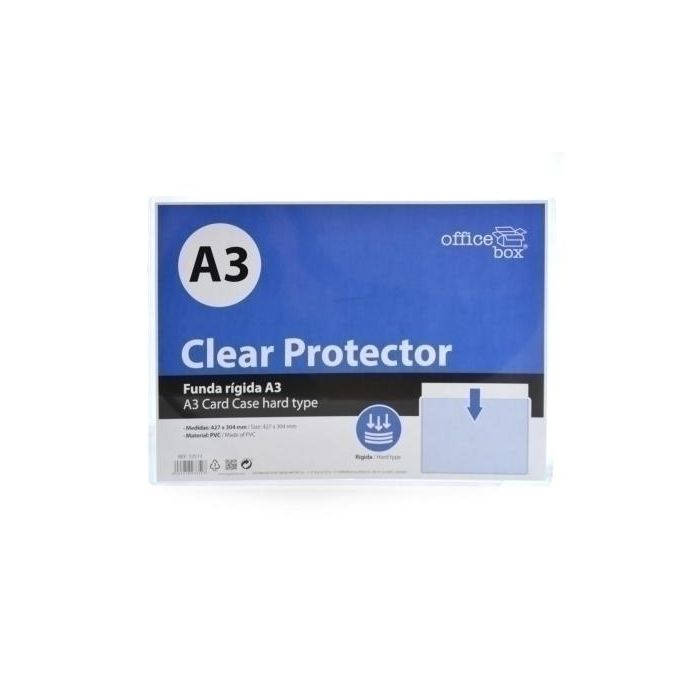 Funda Porta Carteles Office Box Pvc Rigido A3 10 unidades
