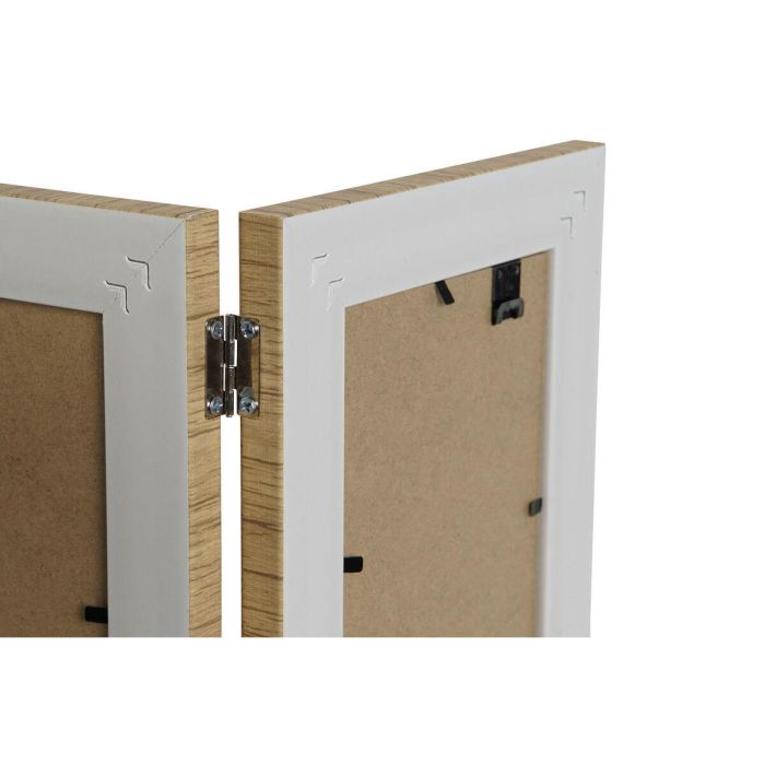 Marco de Fotos Home ESPRIT Marrón Beige Natural Marfil Cristal Poliestireno Escandinavo 31 X 2 X 21 cm (4 Unidades) 2