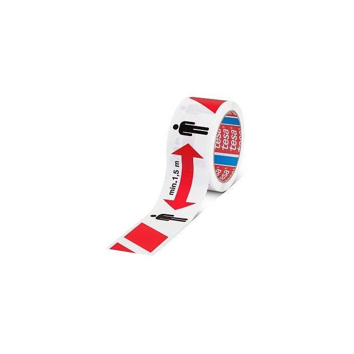 Tesa Cinta de Distanciamiento Social Rollo PP 50 mm x 50M Adhesivo