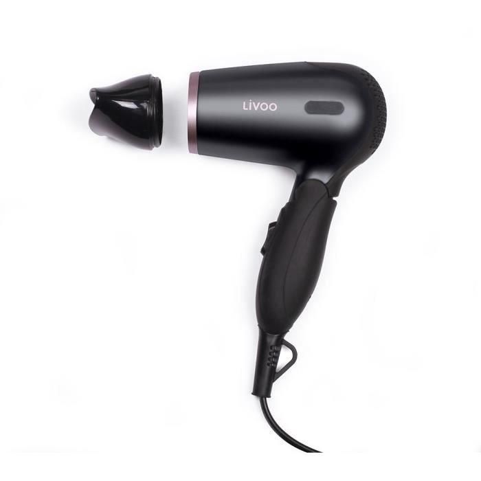 LIVOO DOS175 - Secador de pelo de viaje - 2 velocidades - Bi-voltaje: 120/230 Voltios - Mango ergonómico plegable 1 LIVOO DOS175 - Secador de pelo de viaje - 2 velocidades - Bi-voltaje: 120/230 Voltios - Mango ergonómico plegable 1
