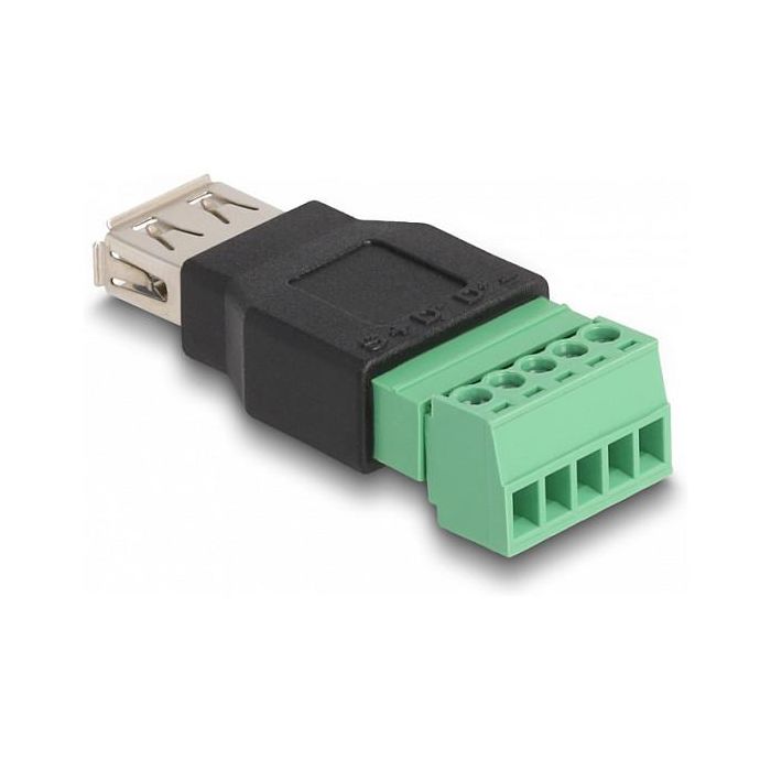 DeLOCK Adaptador USB 2.0 Tipo-A Hembra a Bloque de Terminales 5 Pines - 2 Piezas, Negro, Verde 1 DeLOCK Adaptador USB 2.0 Tipo-A Hembra a Bloque de Terminales 5 Pines - 2 Piezas, Negro, Verde 1