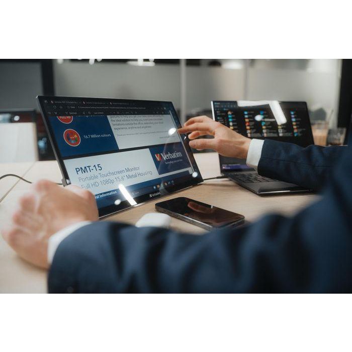 Verbatim 49593 Monitor Portátil Táctil 17.3" Full HD IPS Multimedia Negro 1