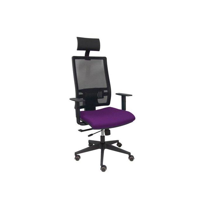 Silla Piqueras Y Crespo Horna Brazos Regulables Cabecero Incluido Mecanismo Traslack Apoyo Lumbar Respaldo Malla Transpirable Y Asiento Tapizado Bali Morado