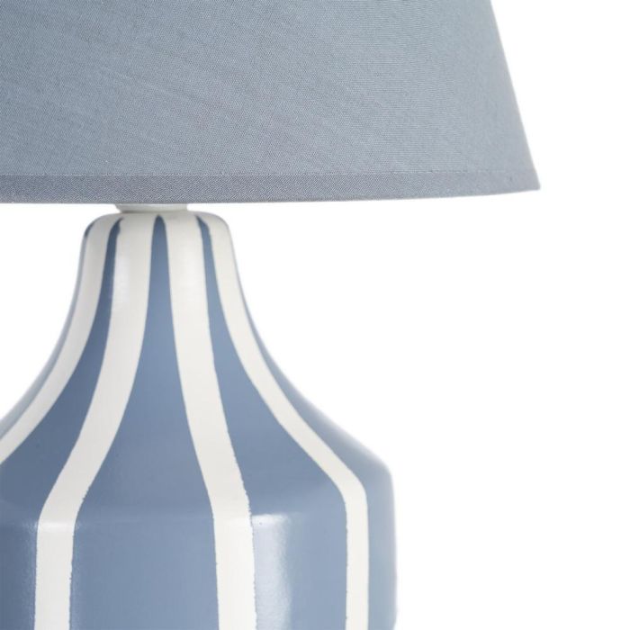 Lámpara Mesa Azul Cerámica-Tejido 22 X 22 X 30 cm