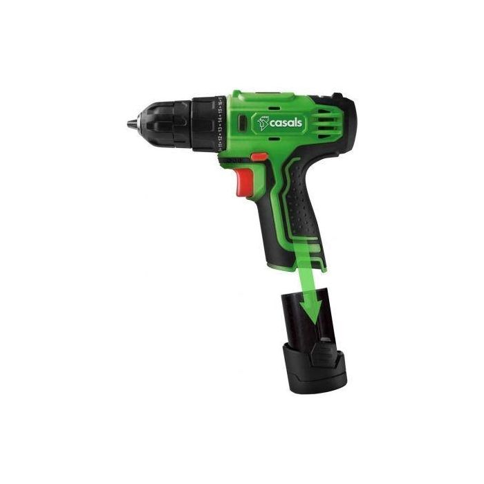 TALADRO ATORNILLADOR CASALS VBLI12 - 0-750RPM - REVERSIBLE - PORTABROCAS AUTOMÁTICO 10MM - BATERÍA LITIO 12V/1.3AH 2 TALADRO ATORNILLADOR CASALS VBLI12 - 0-750RPM - REVERSIBLE - PORTABROCAS AUTOMÁTICO 10MM - BATERÍA LITIO 12V/1.3AH 2