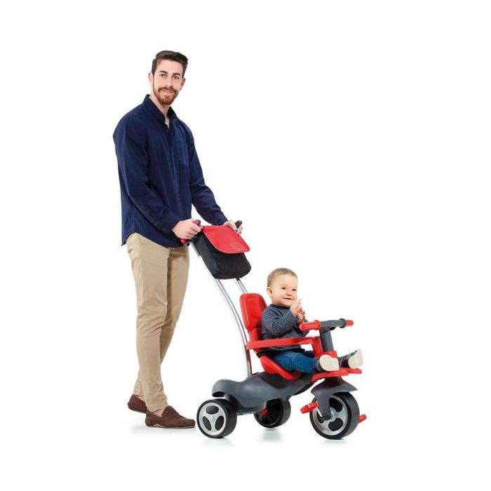 Molto Triciclo Urban Trike Rojo con Palo, Cinturón, Bolsa y Rueda de Goma 98 cm