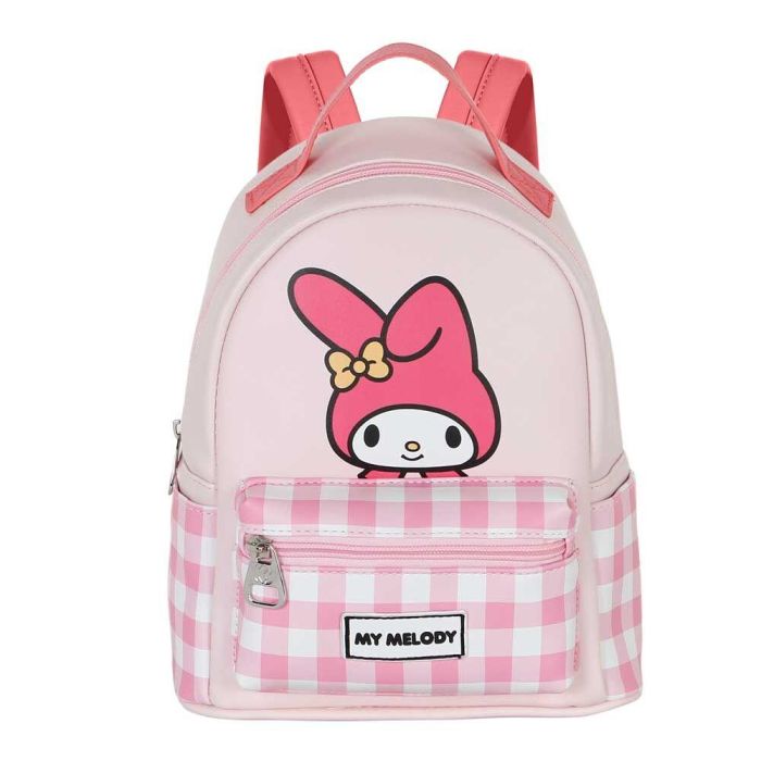 Sanrio My Melody Mochila Pequeña Urbana Heady Rosa de PVC con Bolsillos Laterales y Cremallera para Uso Diario 0 Sanrio My Melody Mochila Pequeña Urbana Heady Rosa de PVC con Bolsillos Laterales y Cremallera para Uso Diario 0
