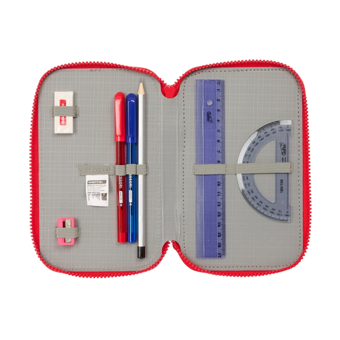 Plumier Triple Atlético Madrid Rojo 12,5 x 19,5 x 5,5 cm 36 Piezas 3