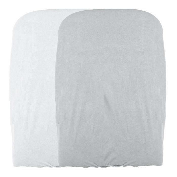 DOMIVA Juego de 2 fundas cambiador - Blanco / Perla DOMIVA Juego de 2 fundas cambiador - Blanco / Perla