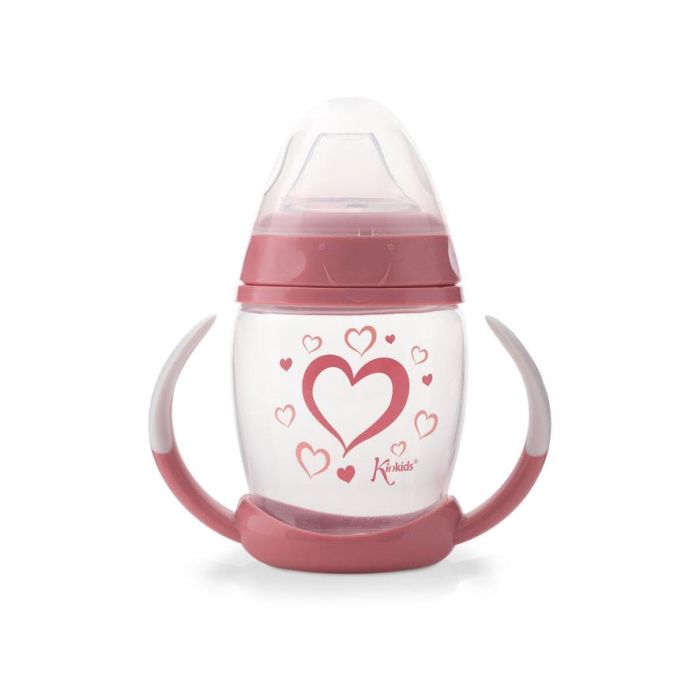 KioKids Taza de Aprendizaje Step 1 Corazones Soft Nordic +6 meses Color Rosa 2