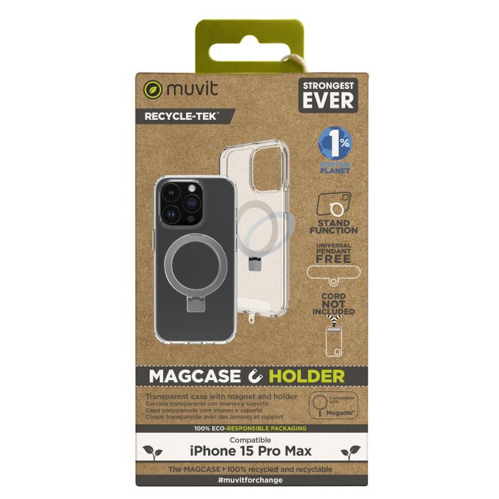 Muvit Funda Recycletek Magsafe para iPhone 15 - Material Reciclado y Reciclable 0 Muvit Funda Recycletek Magsafe para iPhone 15 - Material Reciclado y Reciclable 0