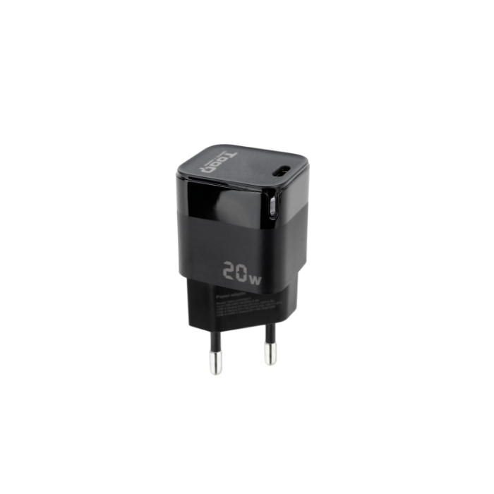 CARGADOR USB PARED TOOQ TQWC-PD20 1PTO USB-C PD20W NEGRO