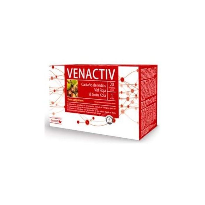 DIETMED Venactiv 20Amp. Suplemento para Piernas Cansadas y Pesadas con Castaño de Indias, Gotu Kola y Vid Roja