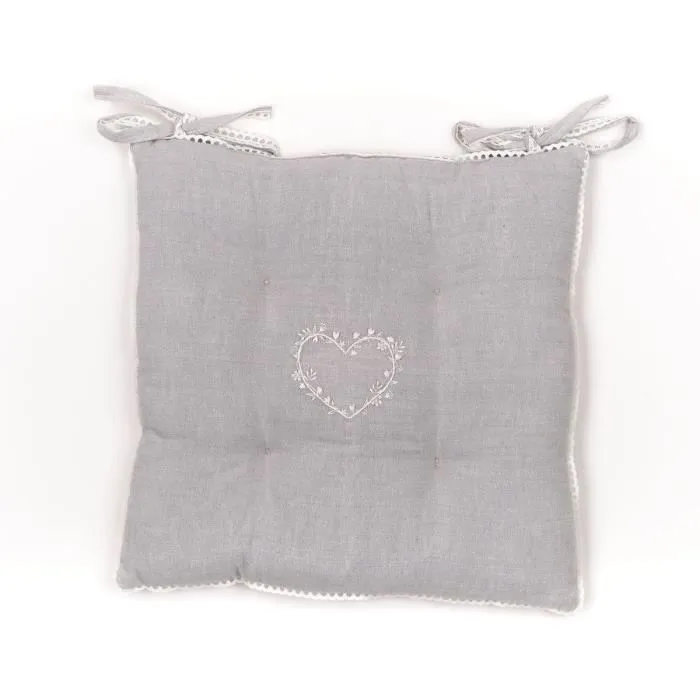 Today TOD1700216533805 Asiento Acolchado Chambray x Petite Broderie Constance 40 x 40 cm