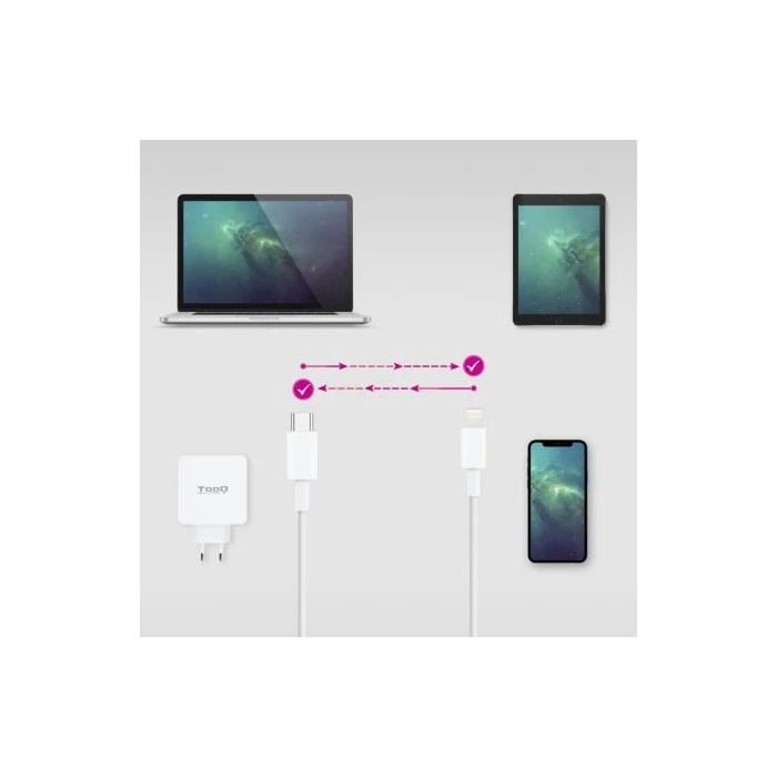 Nano Cable 10.10.0600 Cable USB Tipo-C Macho a Lightning Macho 50cm Blanco