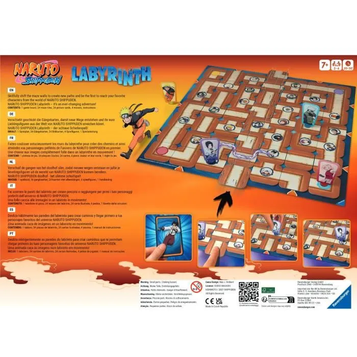 Ravensburger Juego de Mesa Labyrinth Naruto Shippuden para Niños y Adultos, Edad +7 Años, 2-4 Jugadores