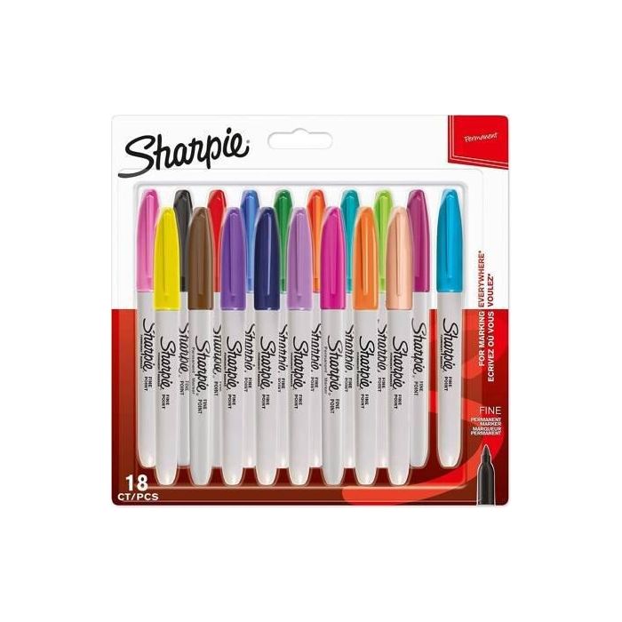 Rotulador Permanente Sharpie Fine Surtido Bolsa De 18