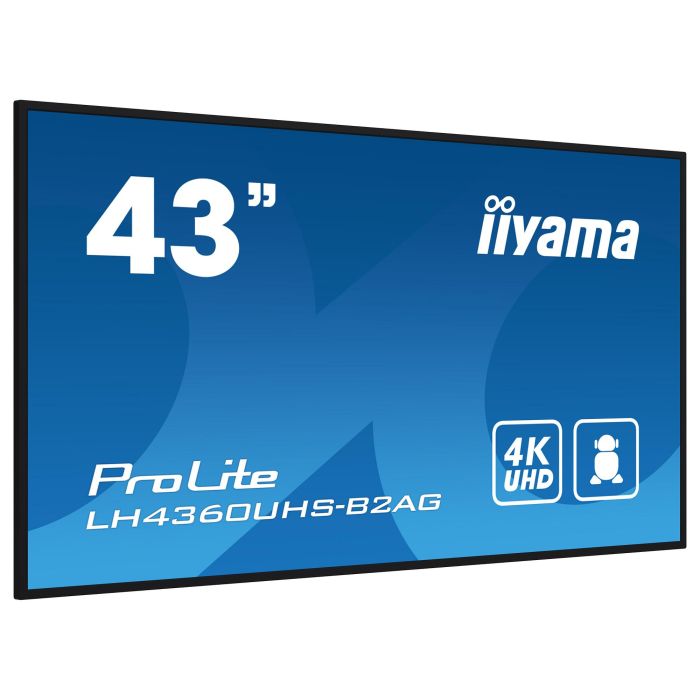 iiyama Monitor 43" UHD VA 3840x2160 500cd/m² Haze 25% para Señalización Digital 24/7