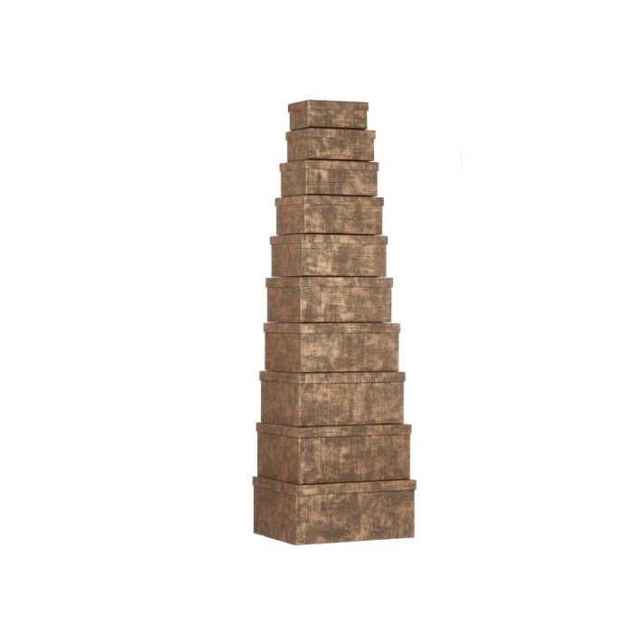 Set 10 Cajas Carton Rectangular Marron Rayas Pincello 37X16CM (2 Unidades) 1 Set 10 Cajas Carton Rectangular Marron Rayas Pincello 37X16CM (2 Unidades) 1