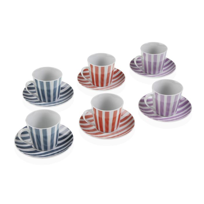 Set 6 Tazas Te Con Plato Lines Versa 9X14CM (2 Unidades) Set 6 Tazas Te Con Plato Lines Versa 9X14CM (2 Unidades)