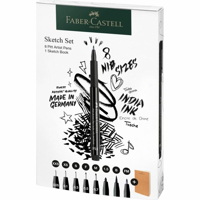 FABER-CASTELL Set Pitt Artist Pen + Sketchbook 0 FABER-CASTELL Set Pitt Artist Pen + Sketchbook 0