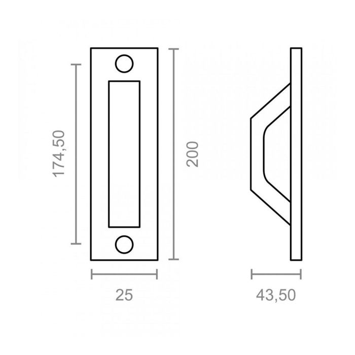 Asas placa recta 6804 aluminio negro 2 Asas placa recta 6804 aluminio negro 2