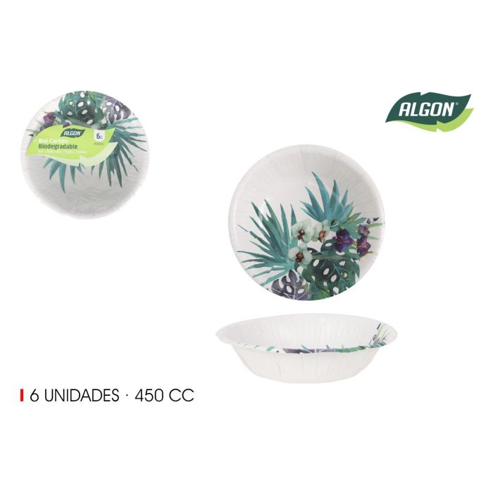 Set de 6 bols de cartón Tropic 450 cc - Algon (24 Unidades) Set de 6 bols de cartón Tropic 450 cc - Algon (24 Unidades)