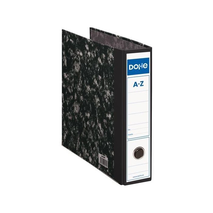 Dohe Archivador Palanca Archinovo A4 Lomo Ancho Cartón Forrado Negro Jaspeado