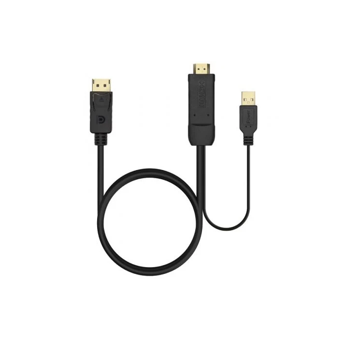 AISENS - CABLE CONVERSOR ACTIVO HDMI 2.0 + USB ALIM. A DISPLAYPORT V1.2, HDMI/M-USB/M-DP/M, NEGRO, 1.8M AISENS - CABLE CONVERSOR ACTIVO HDMI 2.0 + USB ALIM. A DISPLAYPORT V1.2, HDMI/M-USB/M-DP/M, NEGRO, 1.8M