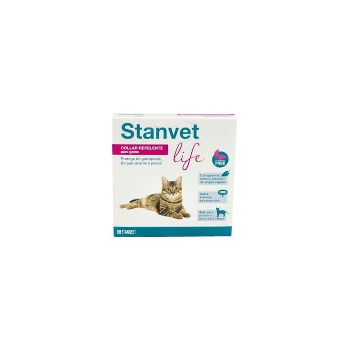 Stangest Collar Gato Stanvet Life Repelente Mosquitos, Pulgas, Garrapatas con Geraniol, Margosa y Citriodiol hasta 4 Meses Impermeable