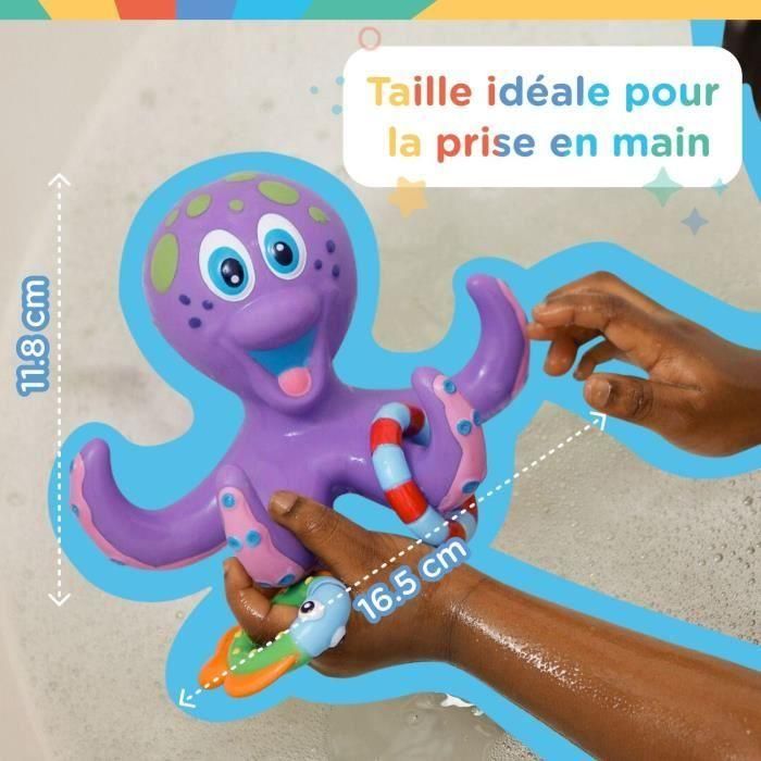 Juguete de baño - NUBY - Pulpo interactivo flotante - Anillos de baño - Morado 2