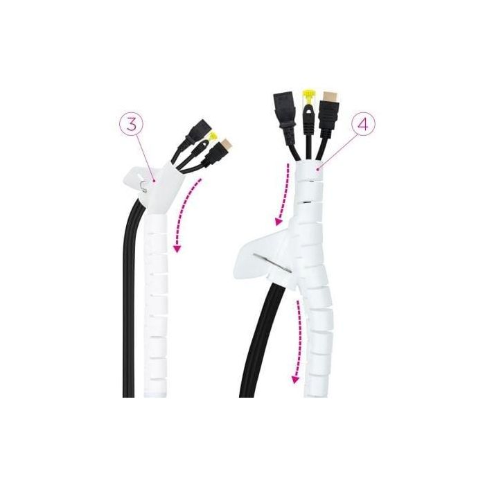 Nanocable 10.36.0001-W Organizador de Cables Flexible en Espiral 25mm, Blanco, 1 metro, Plástico Alta Resistencia, Fácil Instalación 3 Nanocable 10.36.0001-W Organizador de Cables Flexible en Espiral 25mm, Blanco, 1 metro, Plástico Alta Resistencia, Fácil Instalación 3