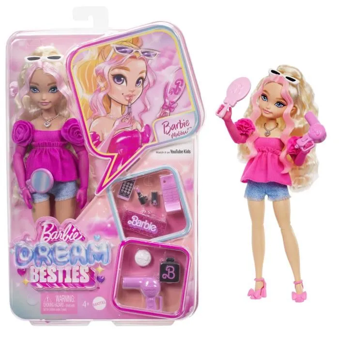 Mattel Muñeca Barbie Dream Besties Malibu con Accesorios 0 Mattel Muñeca Barbie Dream Besties Malibu con Accesorios 0