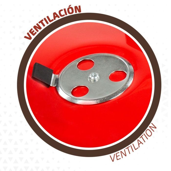 Barbacoa Portátil Aktive Metal esmaltado Ø 36 cm 36 x 44 x 36 cm (4 Unidades) Rojo 3