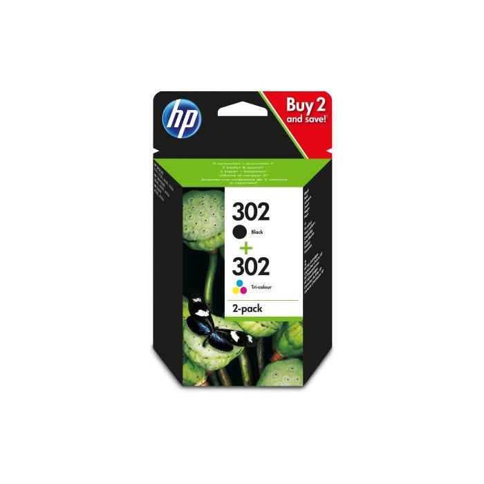 HP 302 Cartuchos de Tinta Originales (2-pack) Negro/Tricolor, Rendimiento Estándar, 170/150 páginas 1 HP 302 Cartuchos de Tinta Originales (2-pack) Negro/Tricolor, Rendimiento Estándar, 170/150 páginas 1