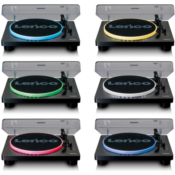 Lenco LS-50LED schwarz Tocadiscos de tracción por correa con reproducción MP3, Manual, Negro, Plástico, Madera, 33, 45, 78 RPM 6