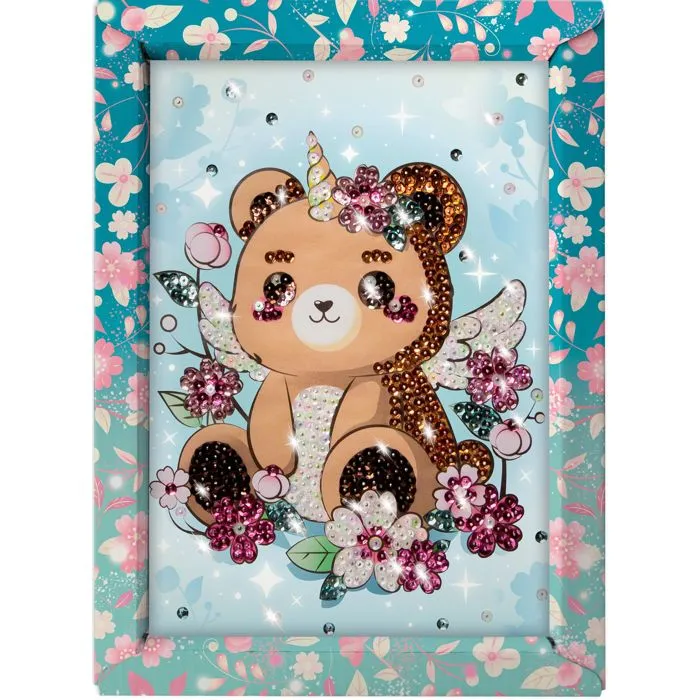 Lansay Kit de Manualidades Creativas Osito de Peluche con Lentejuelas - Colección Encantadora para Niños a partir de 7 años - LAN3181860203194