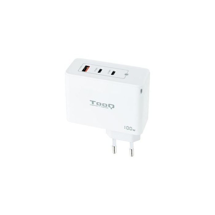 Cargador de Pared TooQ TQWC-GANQC2PD100W/ 2xUSB Tipo-C/ 1xUSB/ 100W