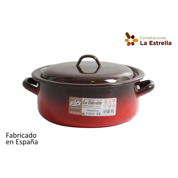 Cacerola Esmaltada con Tapa 22 cm - 3.4L Fuego La Estrella (6 Unidades) Cacerola Esmaltada con Tapa 22 cm - 3.4L Fuego La Estrella (6 Unidades)