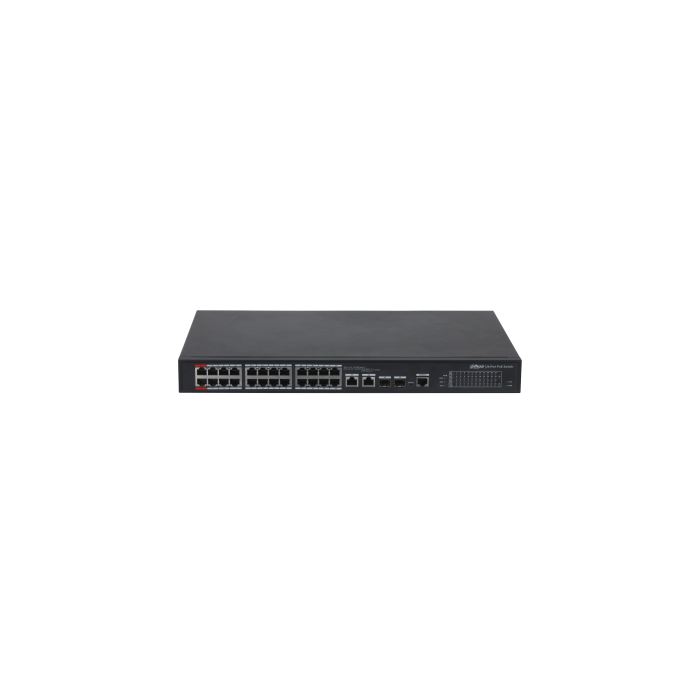 (Dh-Pfs4226-24Et-360-V3) Dahua Switch L2 Hi-Poe 2.0 Gestionable 24 Puertos 10/100 + 2 Uplink Combo Gigabit/Sfp