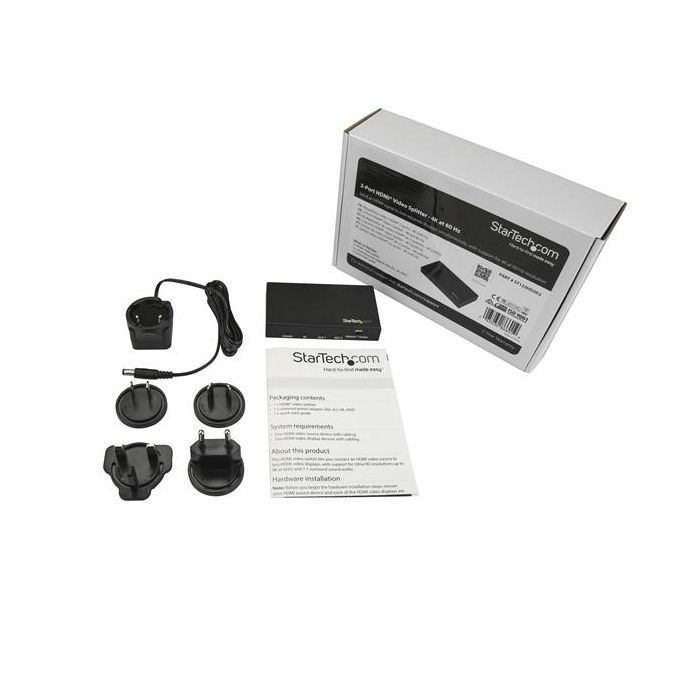 Splitter HDMI Startech ST122HD202 Negro