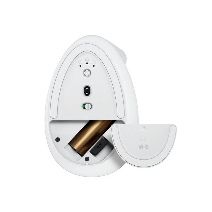 LOGITECH Raton Inalambrico 6 botones Ergonomico, Vertical, Videojuegos color Blanco crudo 6