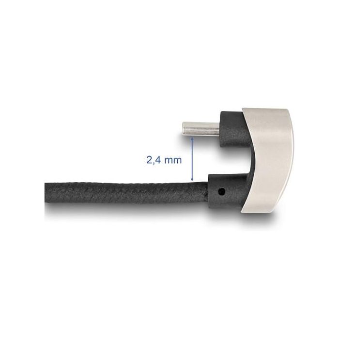 DeLOCK Cable USB 2.0 Tipo C a Tipo C Macho, Angulado 180°, 2 m, Negro, Compatible con USB Power Delivery 60 W 2